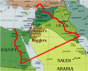 According to a pro-Israeli website, this map is "a general depiction of the land promised to Abram's (Abraham's) future Hebrew nation."